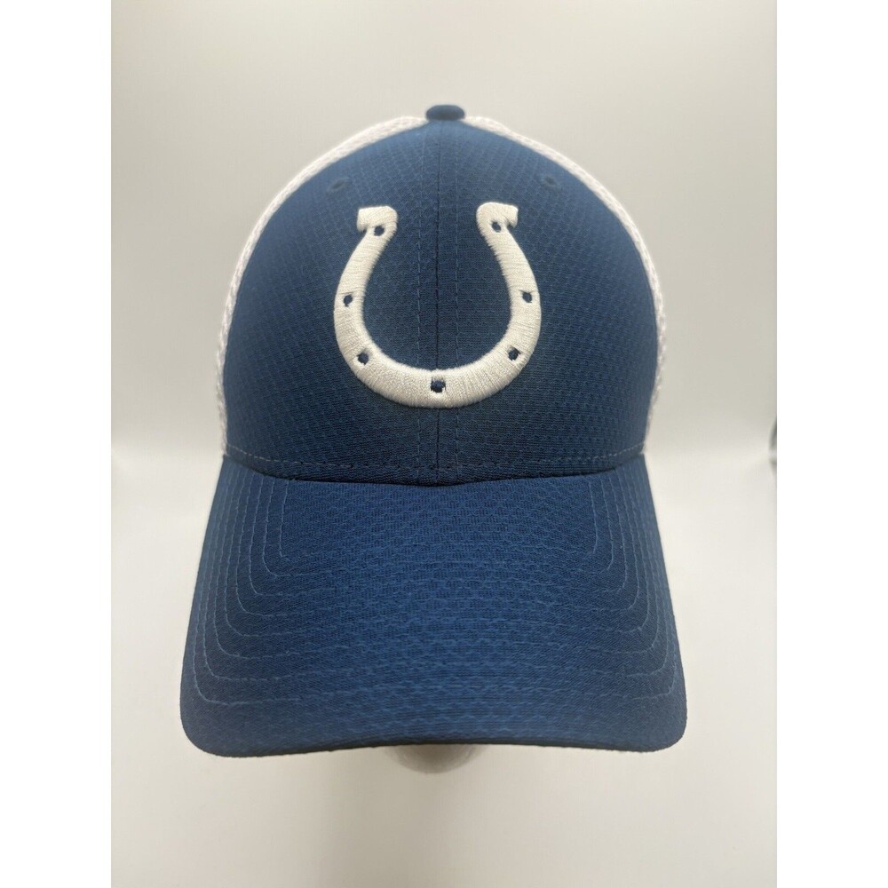Indianapolis Colts New Era 39thirty Fitted Hat Men's Blue White Excellent